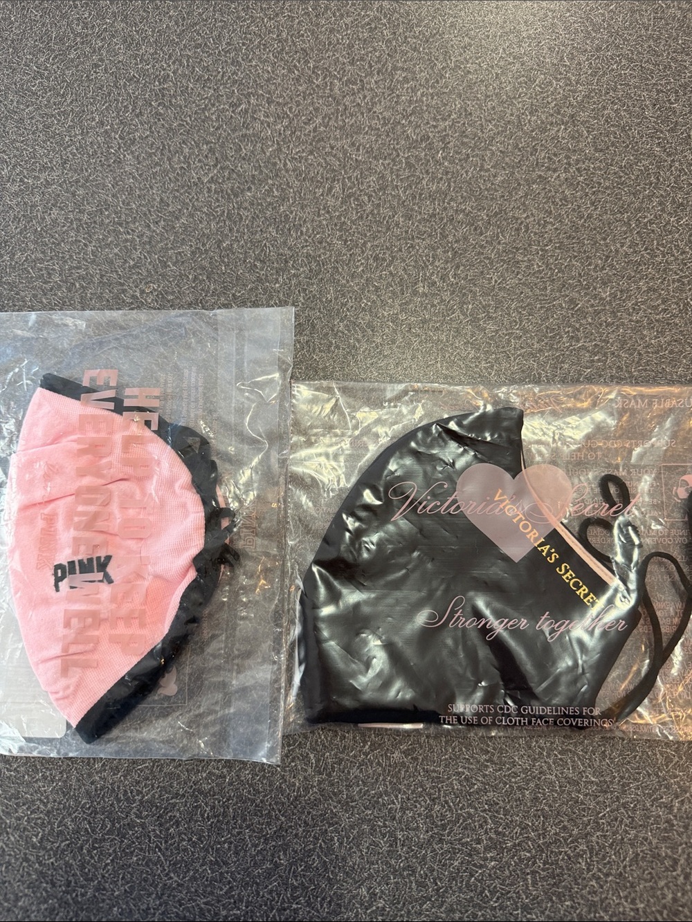 Victoria's Secret Pink and Black Face Mask Set